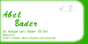 abel bader business card